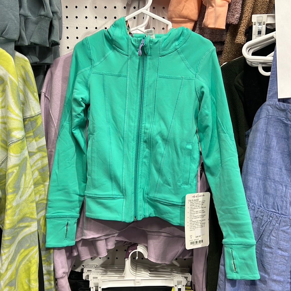 Ivivva Flip It Jacket • BNWT • Size 4 • Teal Multicoloured • Reversible